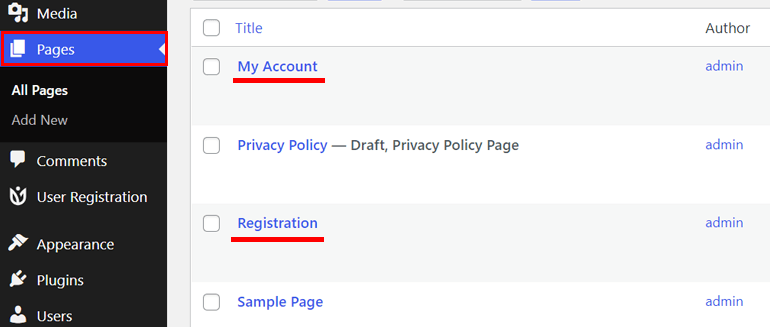 User Registration Pages to Add New Pages to Change WordPress Admin Login URL