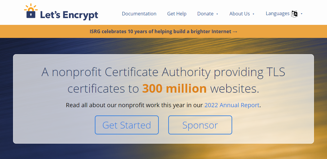 What is let’s encrypt: Let's Encrypt homepage
