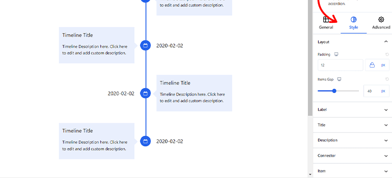 Style Settings for Timeline Block