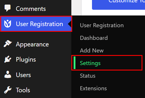 Configure Login Options in User Registration Settings