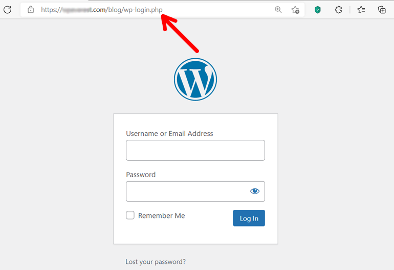 Default WordPress admin login URL