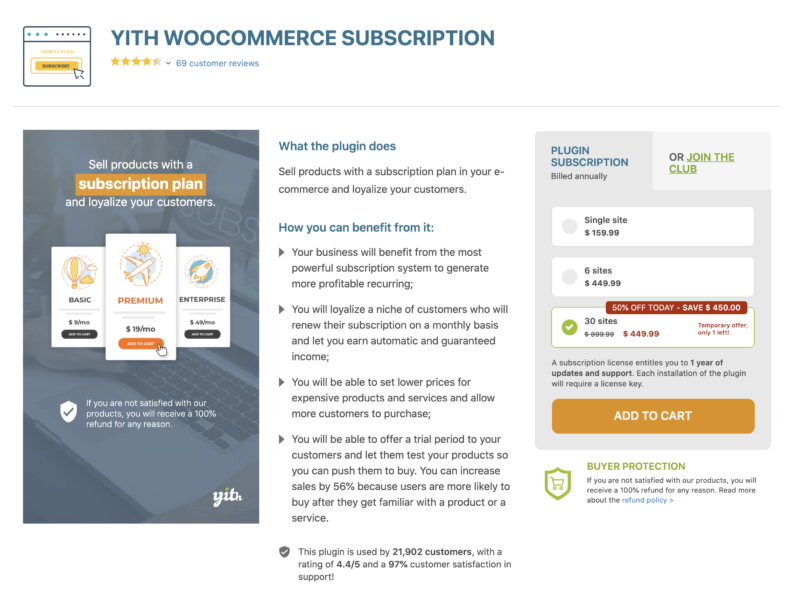 YITH WooCommerce Subscriptions